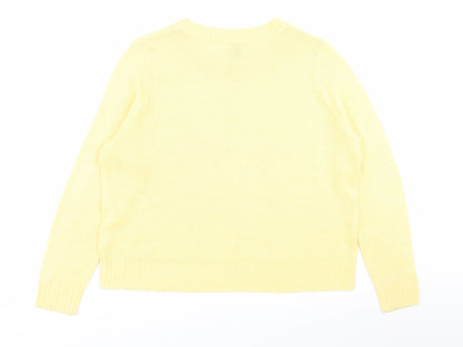 Preloved Divided by H&M Womens Yellow   Pullover Jumper Size L - Back