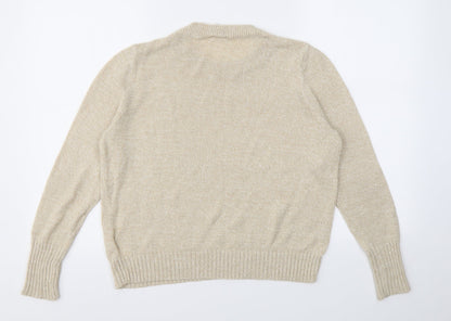 Preloved H&M Womens Beige   Pullover Jumper Size M - Back