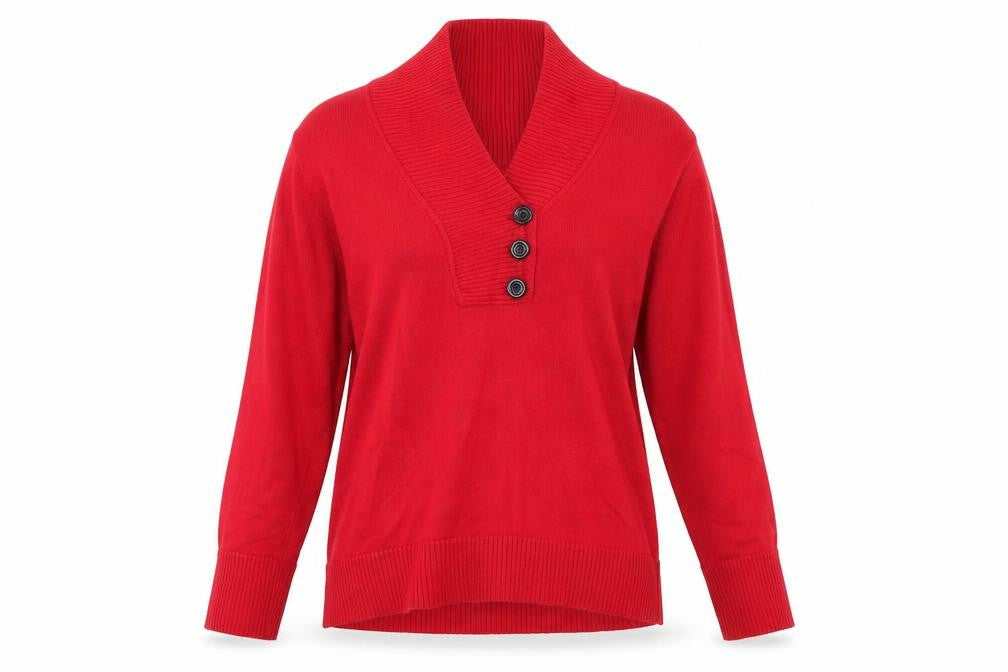 Jones New York Womens Red   Pullover Jumper Size M