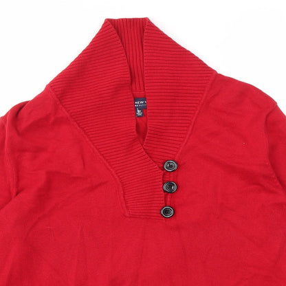 Jones New York Womens Red   Pullover Jumper Size M