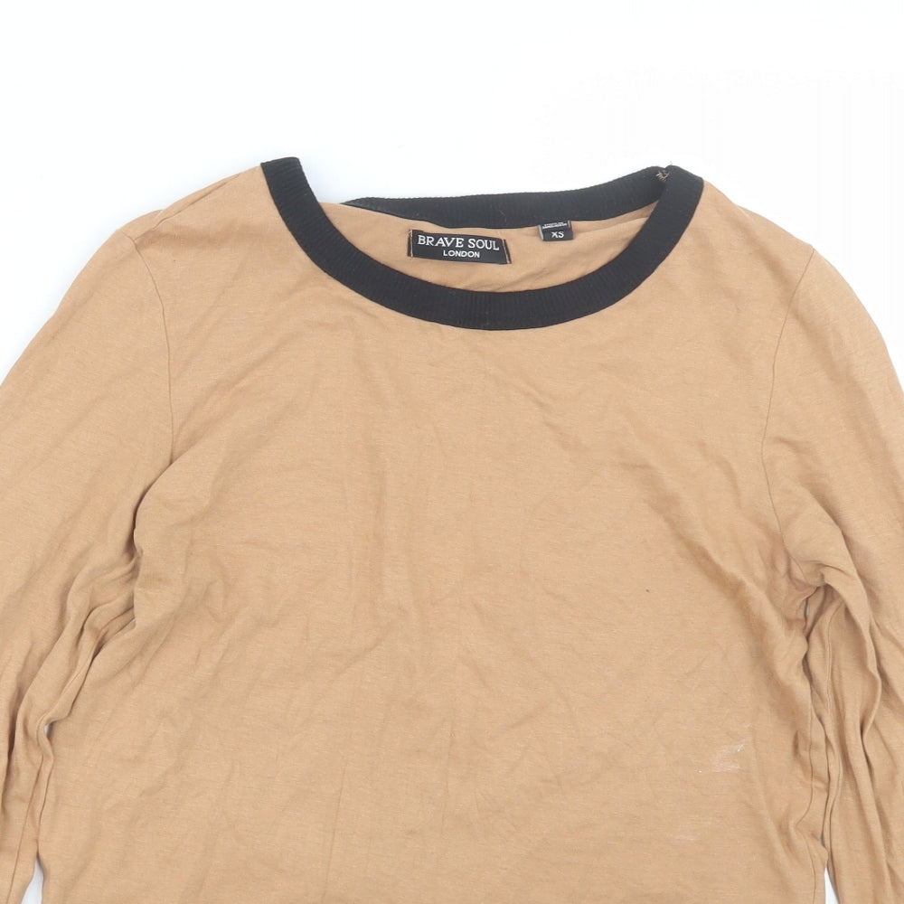 Brave Soul Womens Brown   Basic T-Shirt Size XS