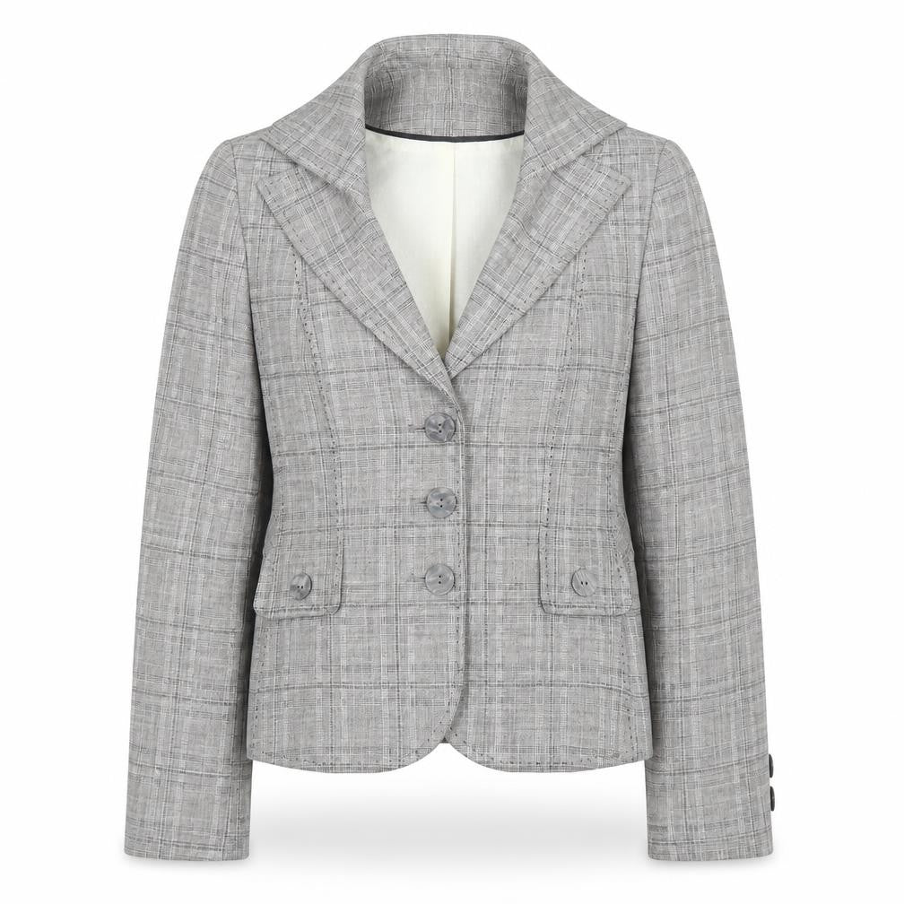 NEXT Womens Grey Plaid  Jacket Suit Size 8