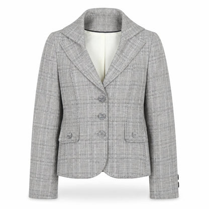 Next Womens Grey Plaid  Jacket Suit Size 8