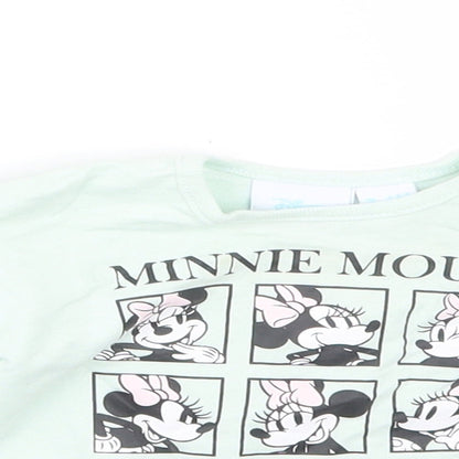 Disney Girls Green   Basic T-Shirt Size 3-6 Months  - Minnie Mouse