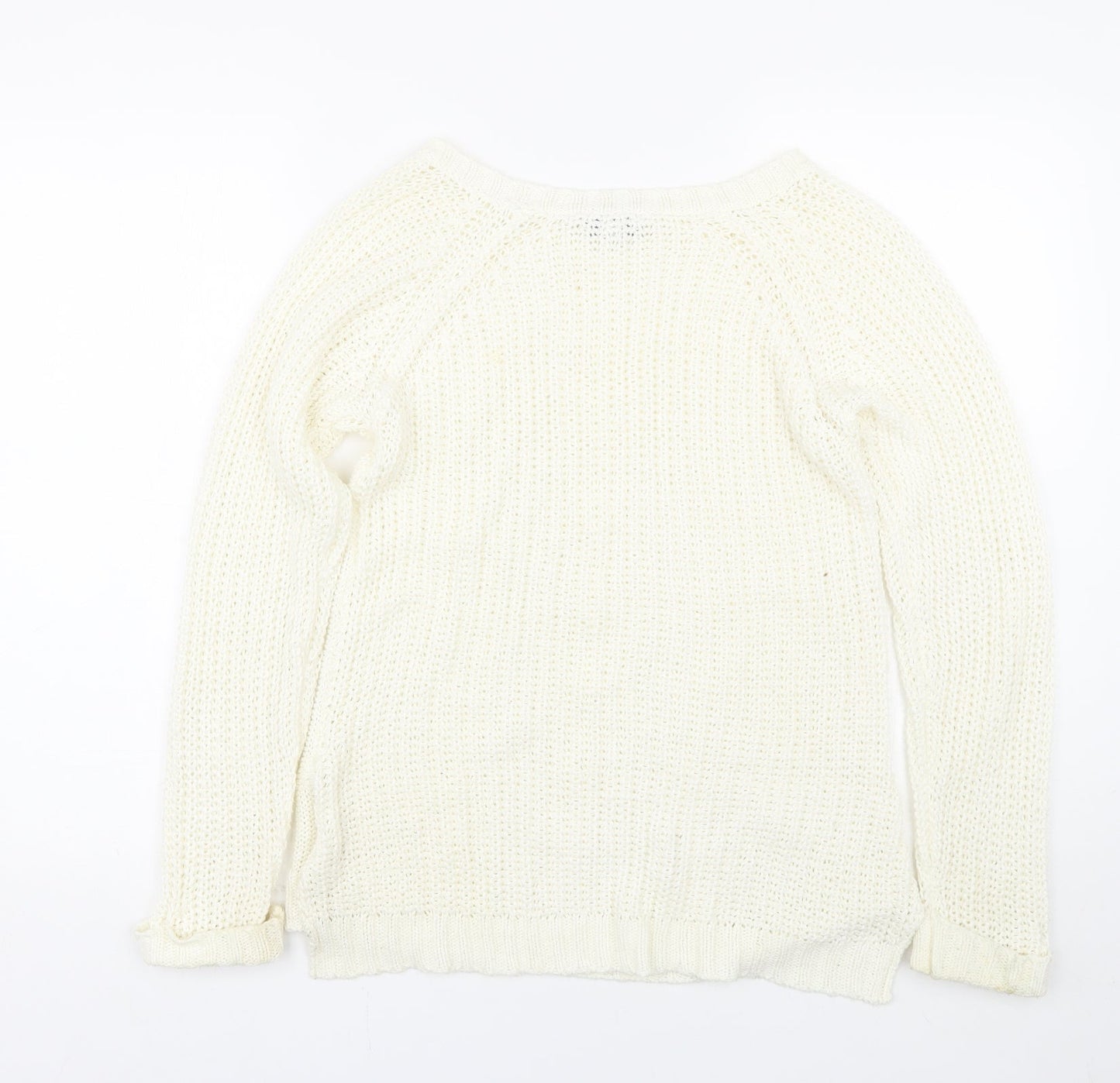 Peacocks Womens White   Pullover Jumper Size 8