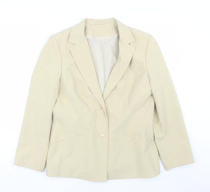 Preworn Womens Beige   Jacket Suit Size 14