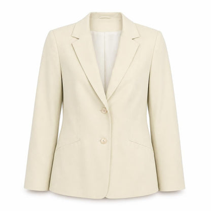 Preworn Womens Beige   Jacket Suit Size 14
