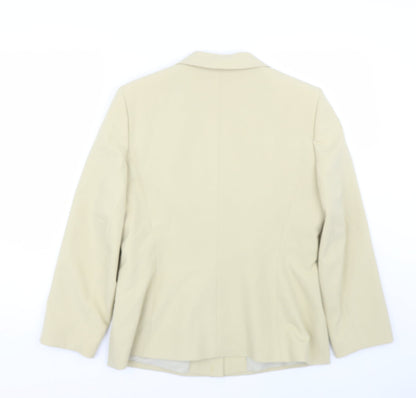 Preworn Womens Beige   Jacket Suit Size 14