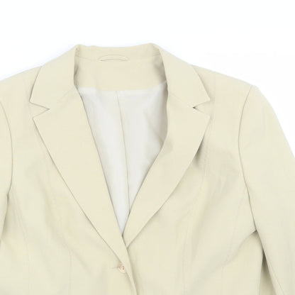 Preworn Womens Beige   Jacket Suit Size 14