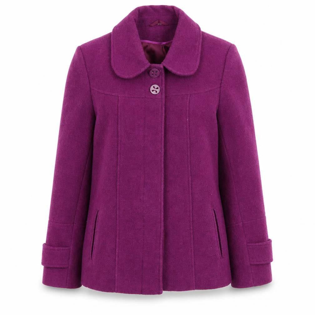 Klass Womens Purple   Overcoat Coat Size 14