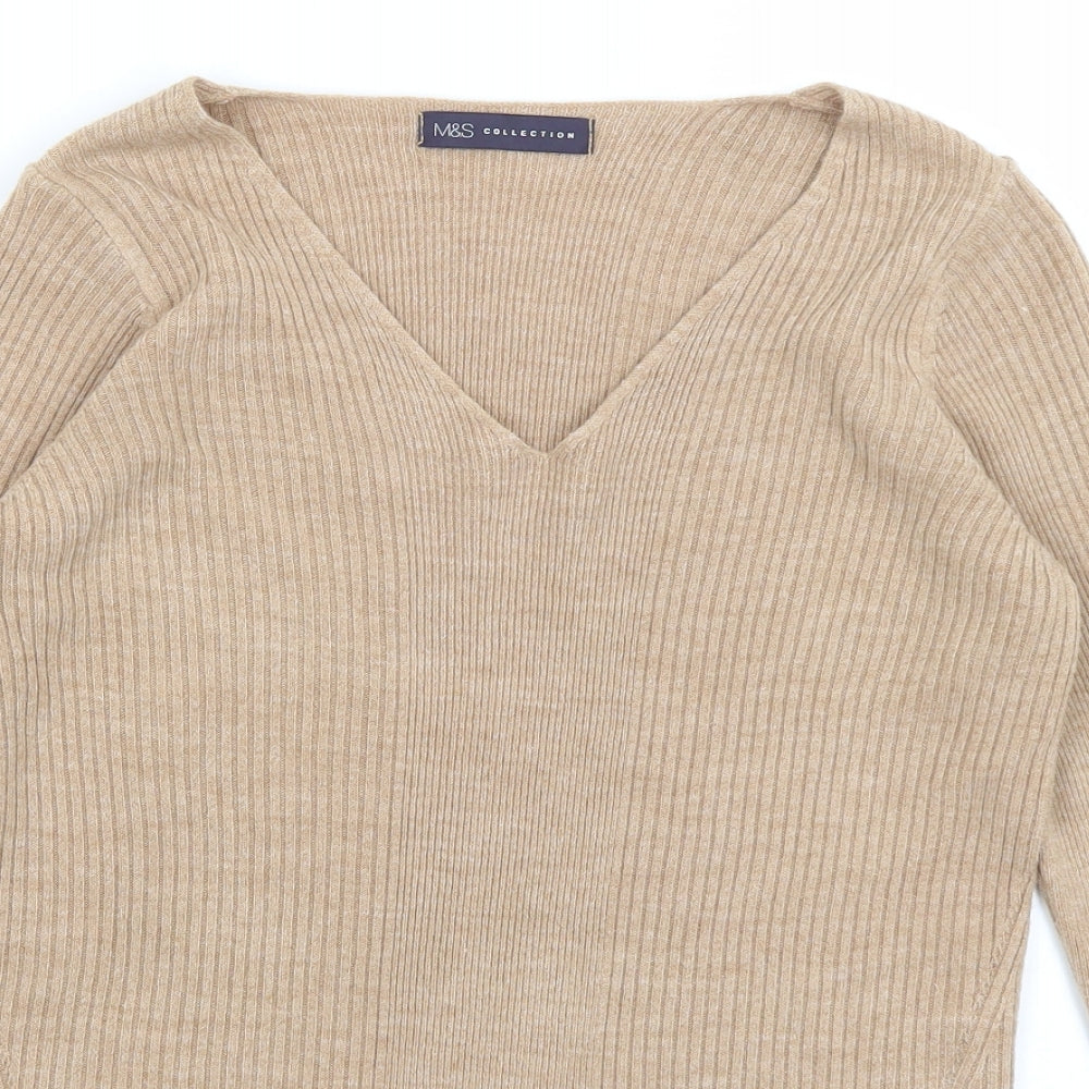 M&S Womens Brown   Pullover Jumper Size 8