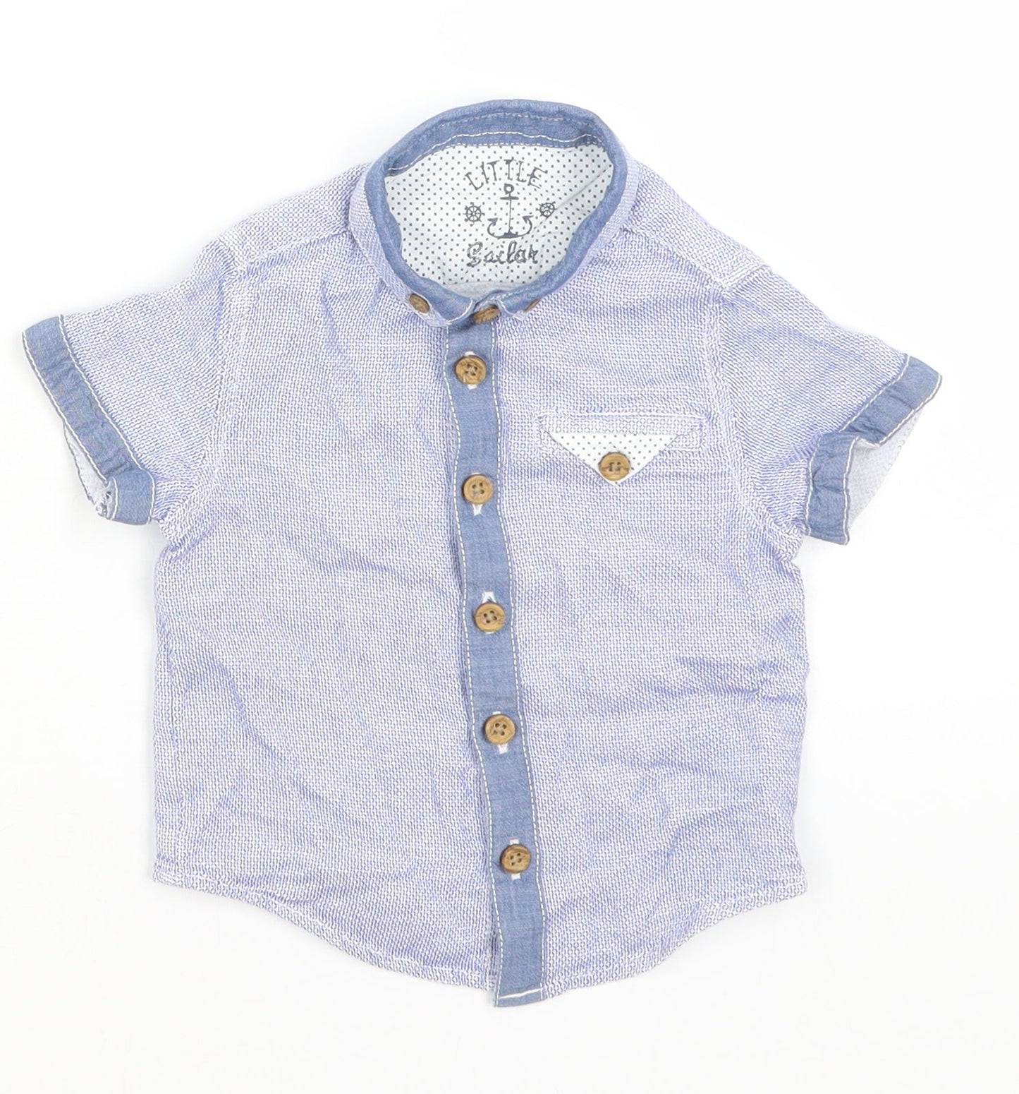 Matalan Baby Blue   Basic Button-Up Size 6-9 Months
