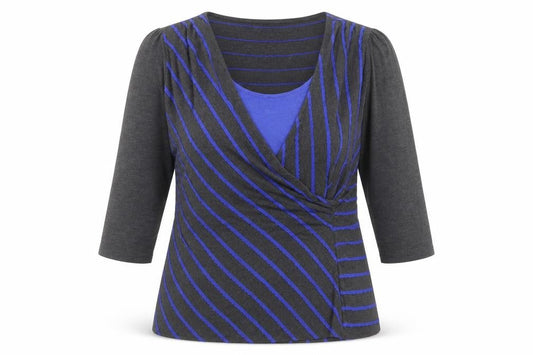 Marks and Spencer Womens Grey Striped  Basic Blouse Size 18
