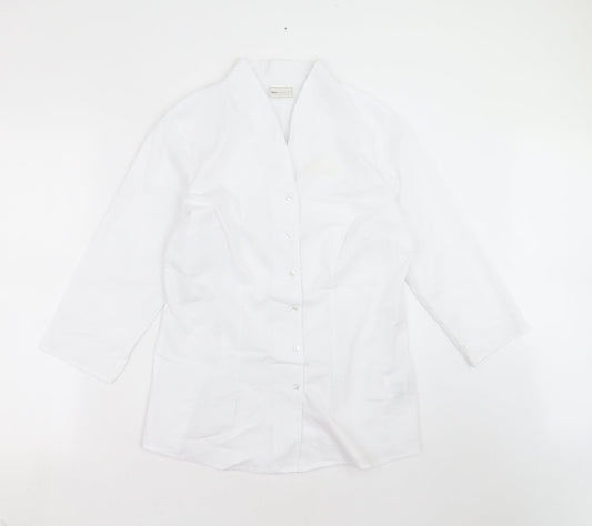 BCP Collection Womens White   Basic Button-Up Size 14