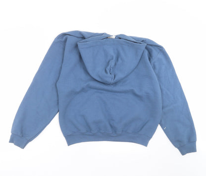 Preloved Gildan Womens Blue   Pullover Hoodie Size M  - candy wrapper - Back