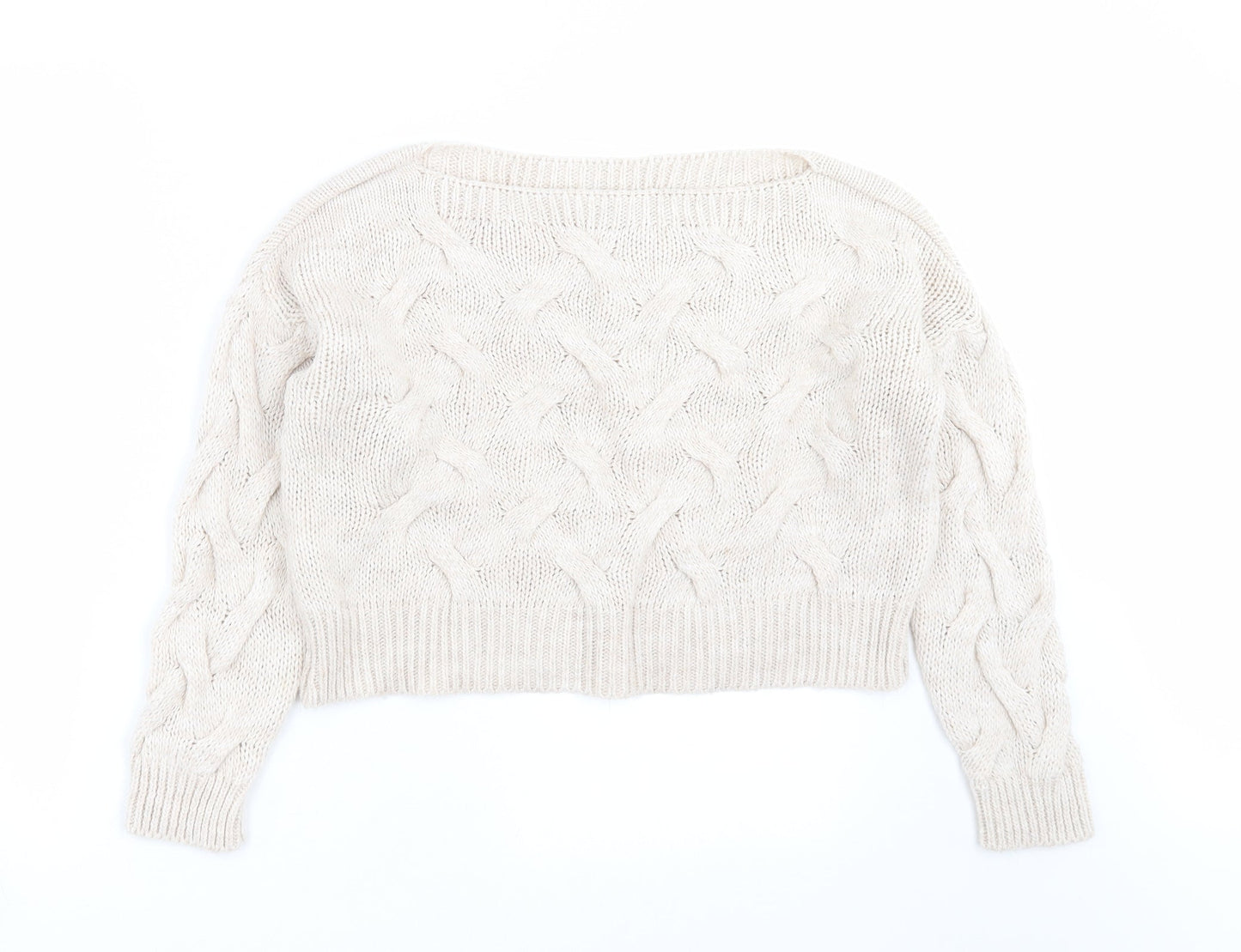 Luisa Ricci Womens Beige  Knit Pullover Jumper Size S  - cropped