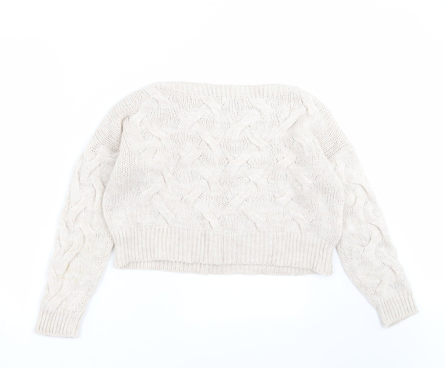 Luisa Ricci Womens Beige  Knit Pullover Jumper Size S  - cropped