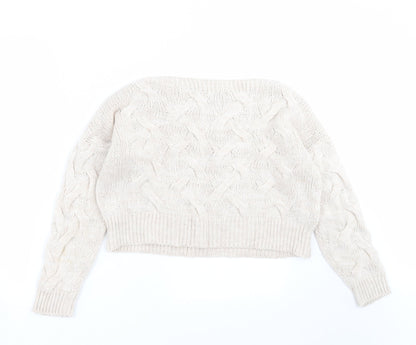 Luisa Ricci Womens Beige  Knit Pullover Jumper Size S  - cropped