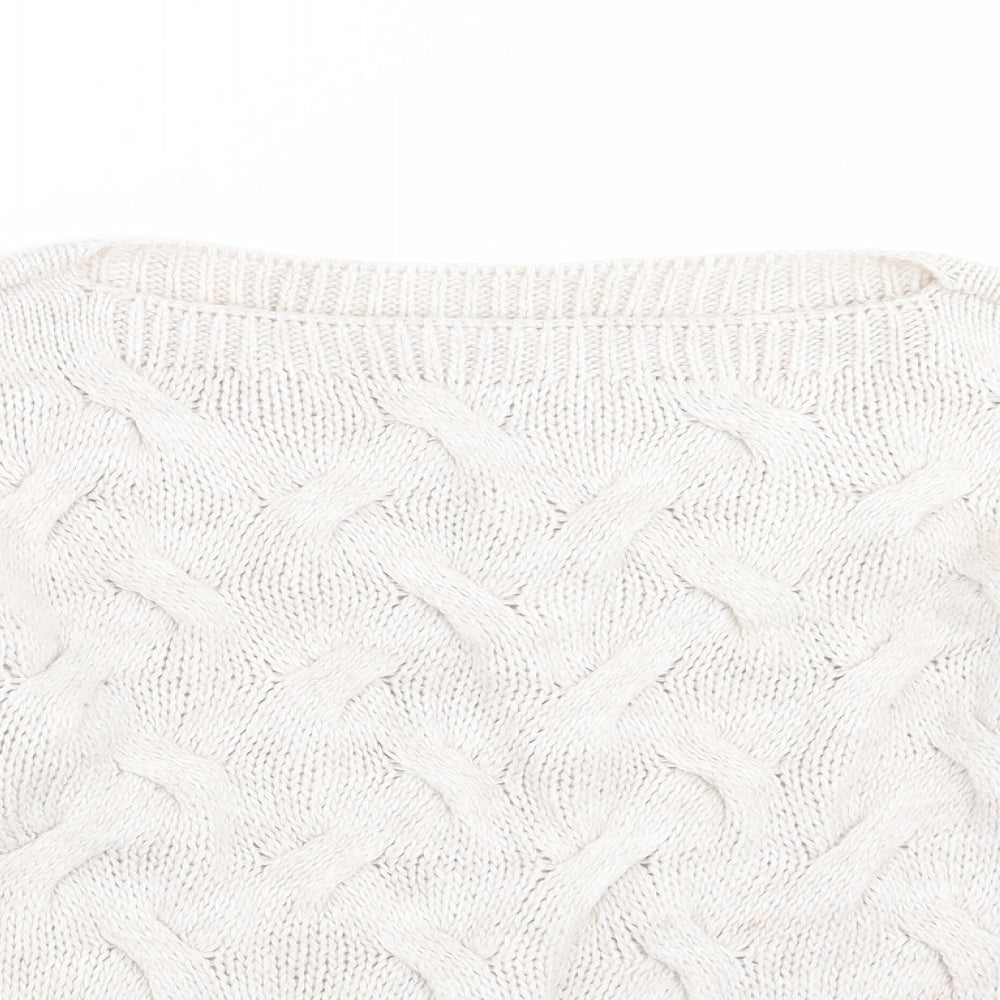 Luisa Ricci Womens Beige  Knit Pullover Jumper Size S  - cropped