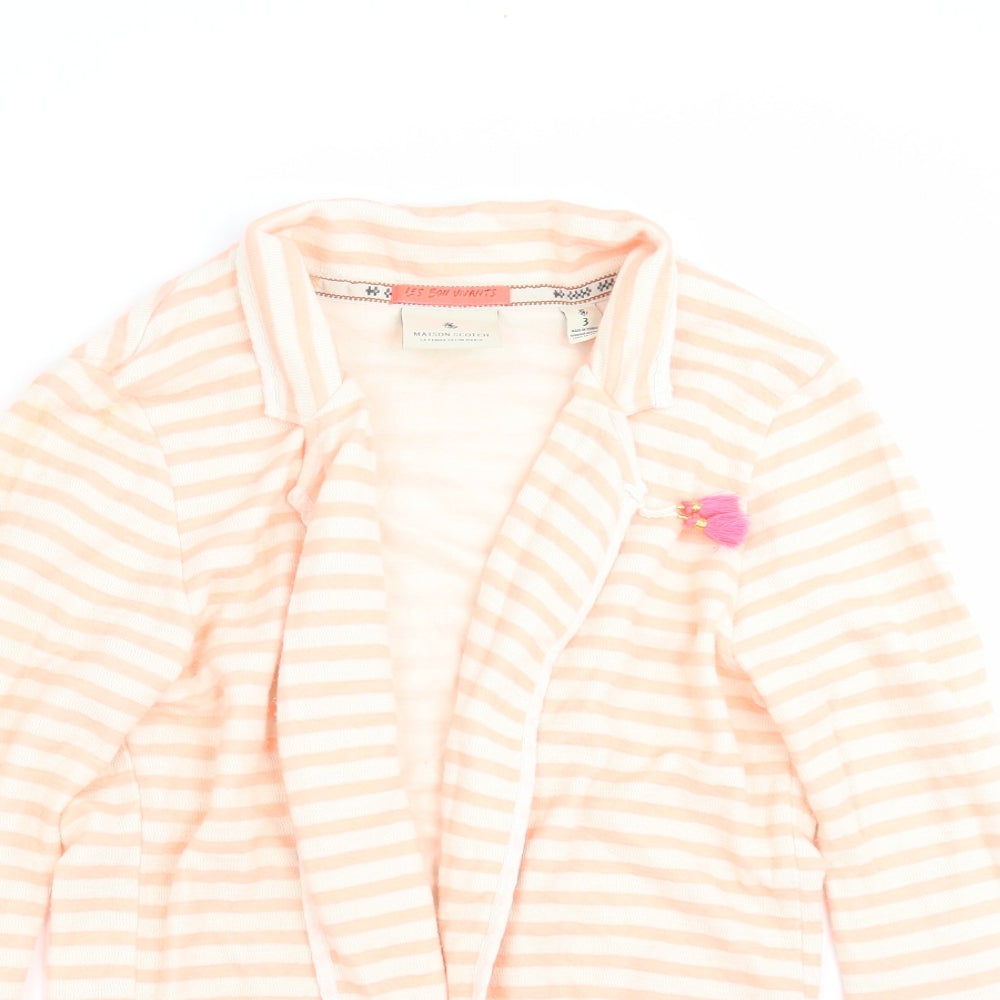 Maison Scotch Womens Beige Striped  Cardigan Jumper Size M