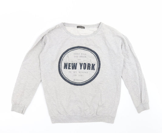 Lustre Womens Grey   Pullover Sweatshirt Size 12  - new york