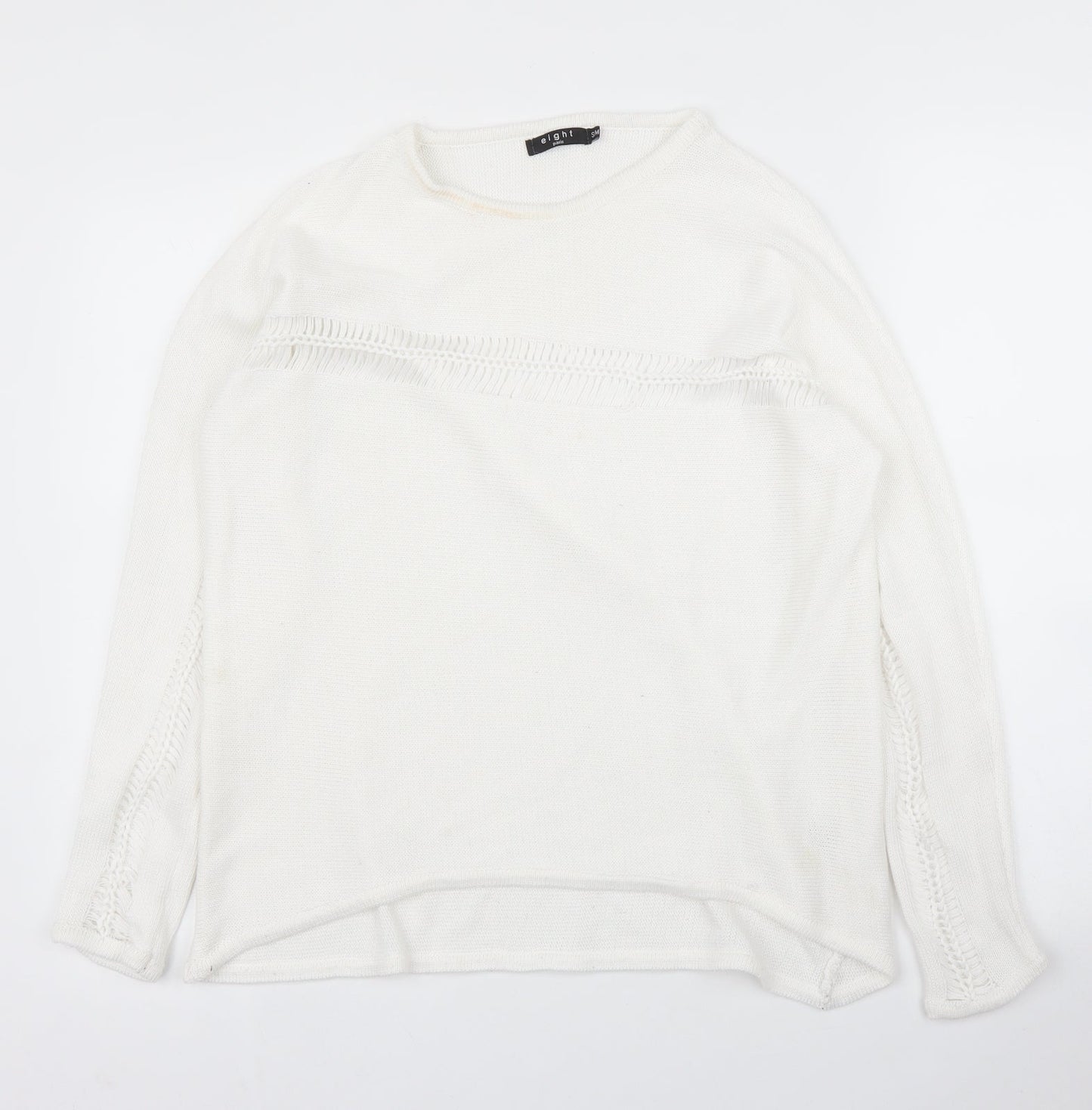 Eight Womens White   Pullover Jumper Size M