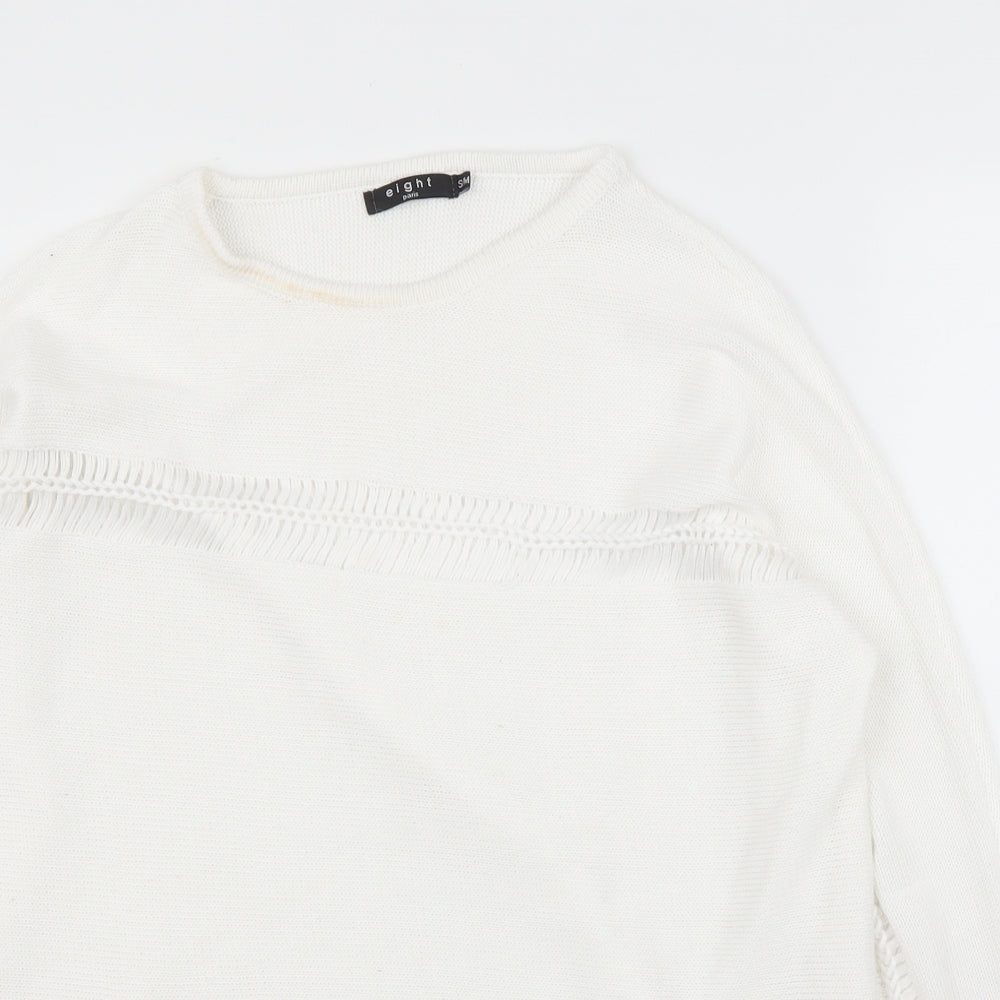 Eight Womens White   Pullover Jumper Size M