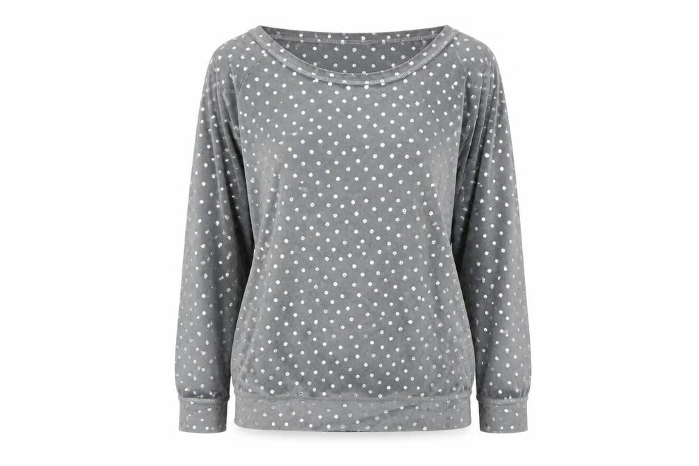 TU Womens Silver Polka Dot  Pullover Jumper Size 8  - PJ top