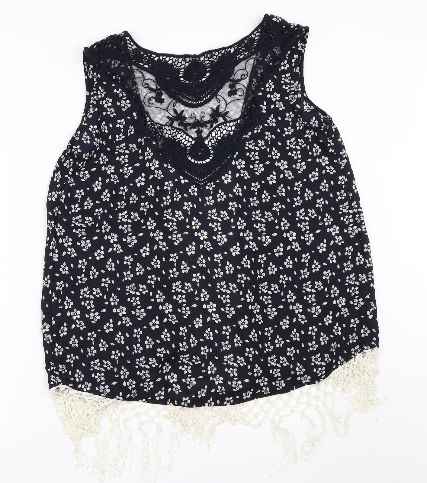 South Womens Blue Floral  Cardigan Jumper Size S