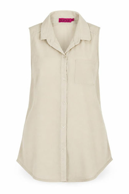 Boohoo  Womens Beige   Basic Button-Up Size 12