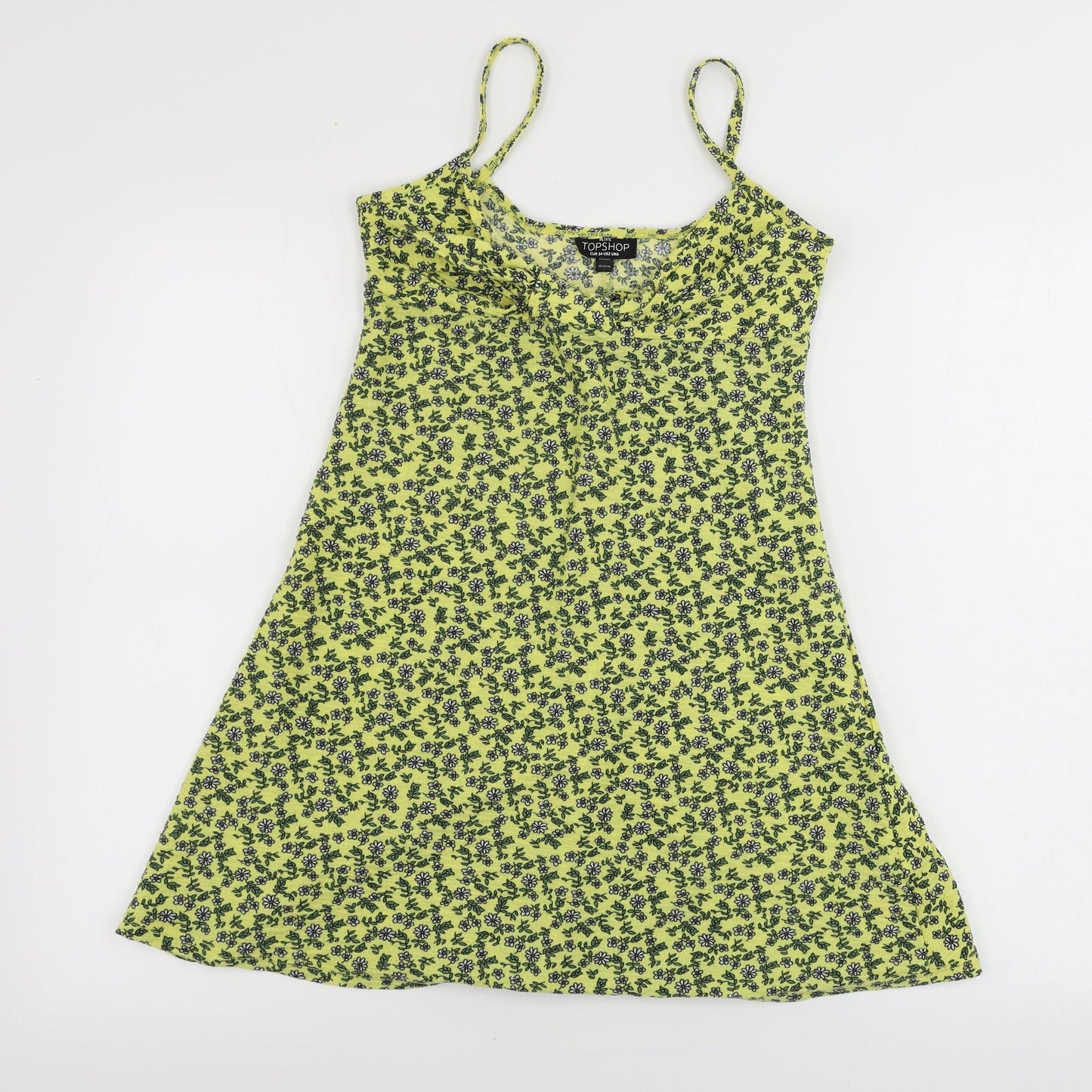 Topshop  Womens Yellow Floral  Basic Tank Size 6
