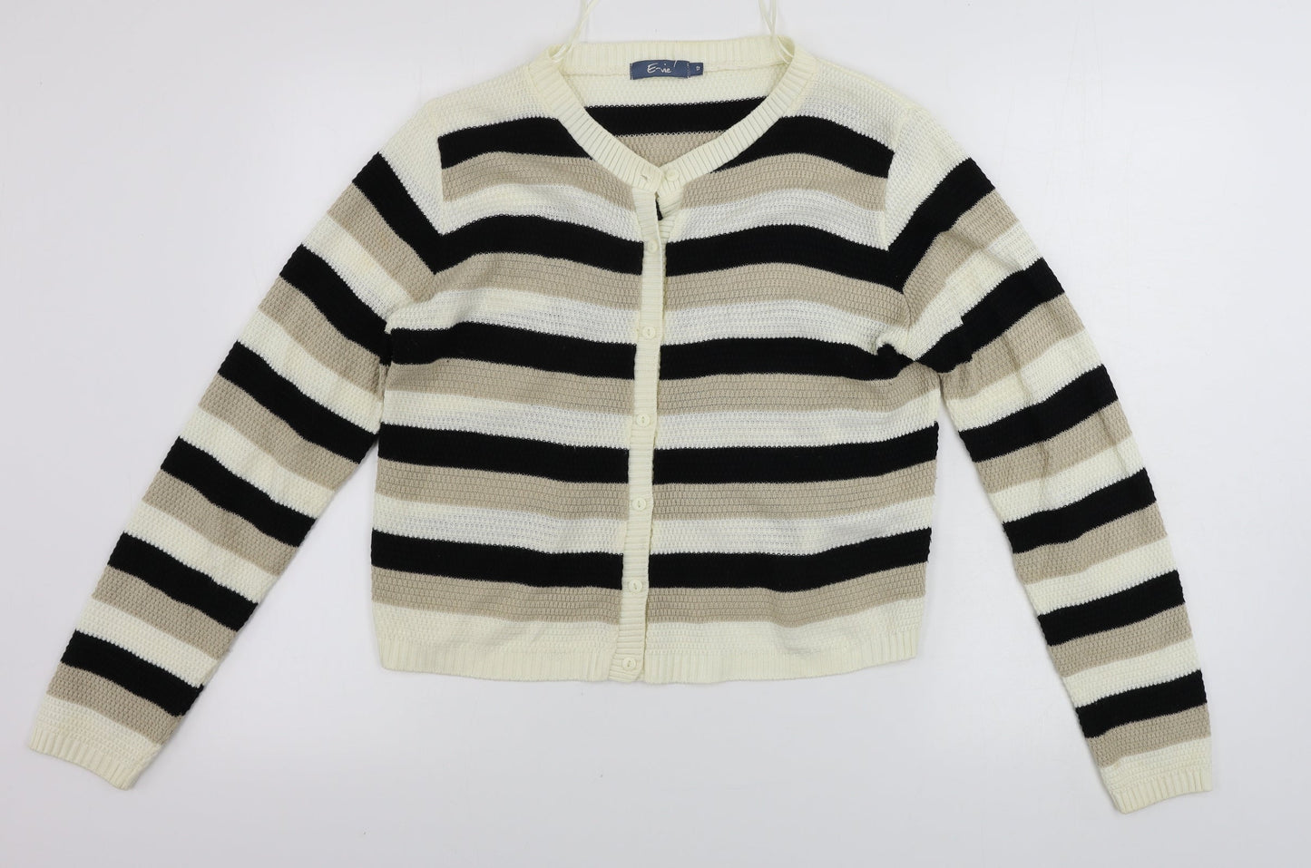 EVIE        Womens Beige Striped  Cardigan Jumper Size 12