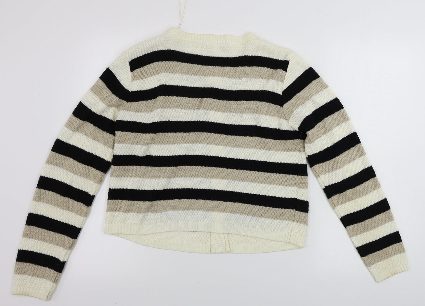 EVIE        Womens Beige Striped  Cardigan Jumper Size 12