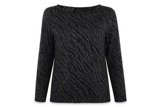 Dorothy Perkins Womens Black Geometric  Basic T-Shirt Size 12