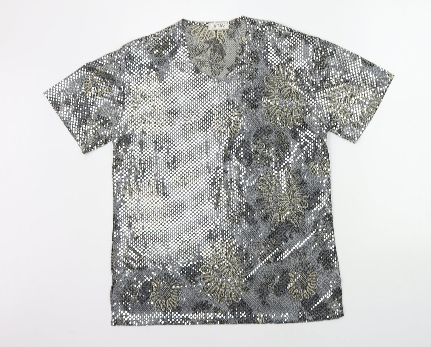 LA Bass Womens Grey   Basic T-Shirt Size M