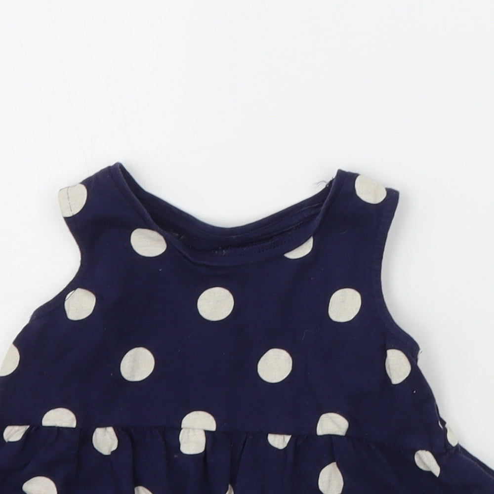 F&F Baby Blue Polka Dot  T-Shirt Dress  Size 18-24 Months