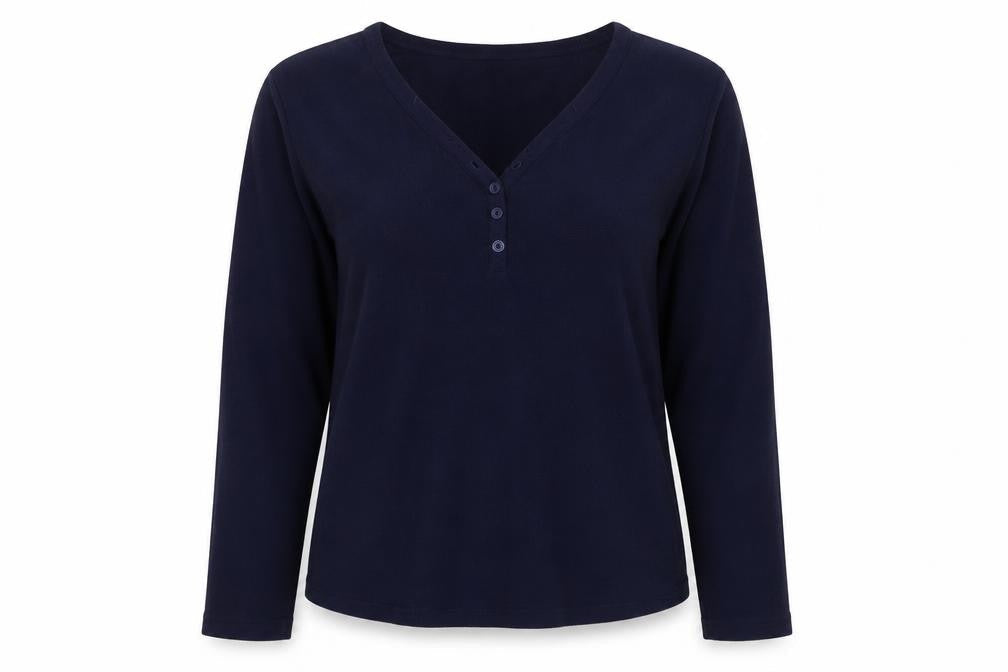 slumber Hut Womens Blue Solid  Top Pyjama Top Size S
