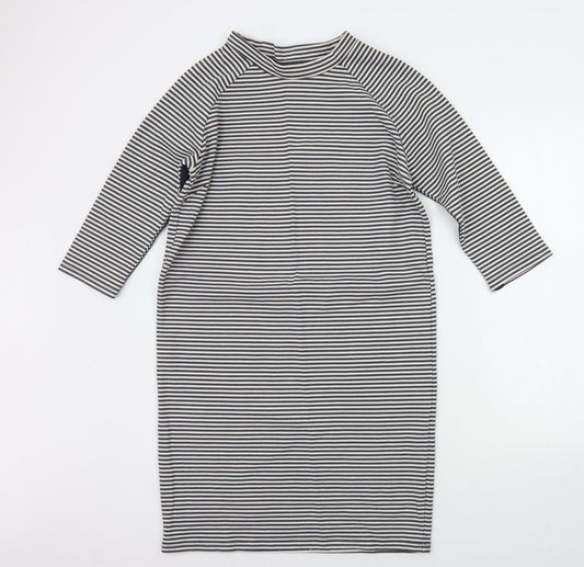 Selected Womens White Striped  Jumper Dress  Size M
