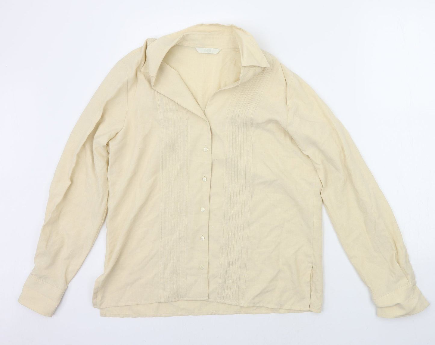 Marks and Spencer Womens Beige   Basic Button-Up Size 12