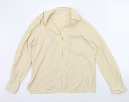 Marks & Spencer Womens Beige   Basic Button-Up Size 12