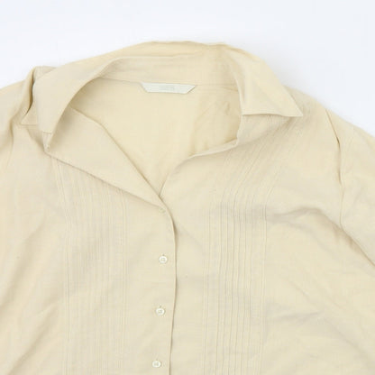 Marks & Spencer Womens Beige   Basic Button-Up Size 12