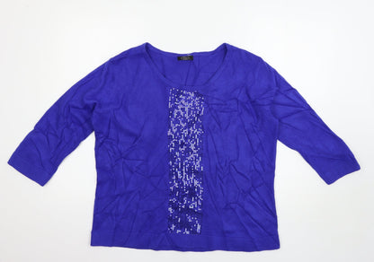 Bonmarché Womens Blue Pullover Jumper Size L
