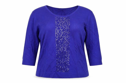Bonmarché Womens Blue Pullover Jumper Size L