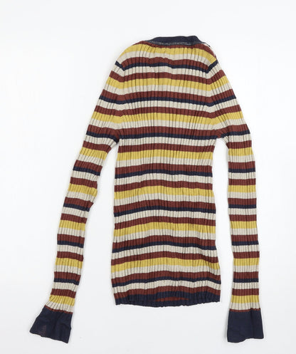 Next Womens Multicoloured Striped  Pullover Jumper Size 12