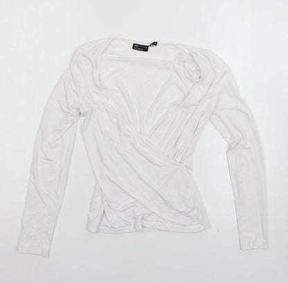 Preloved ASOS Womens White   Basic T-Shirt Size 4 - Front