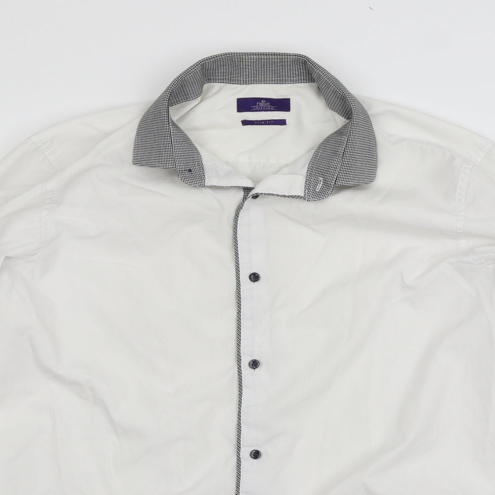 NEXT Mens White    Button-Up Size 16