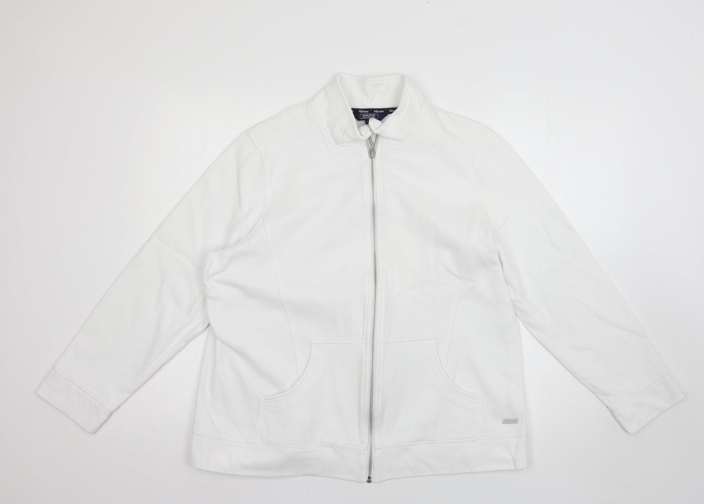 Debenhams Womens White   Full Zip Jumper Size 18
