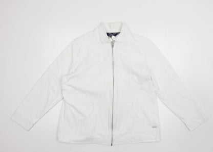 Preloved Debenhams Womens White   Full Zip Jumper Size 18 - Front