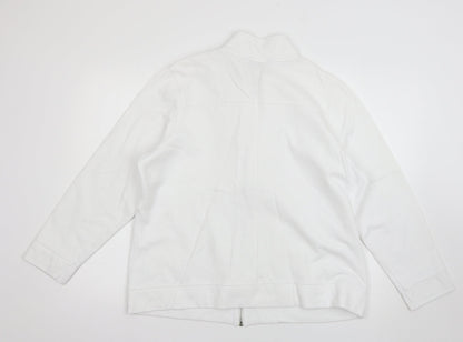 Preloved Debenhams Womens White   Full Zip Jumper Size 18 - Back