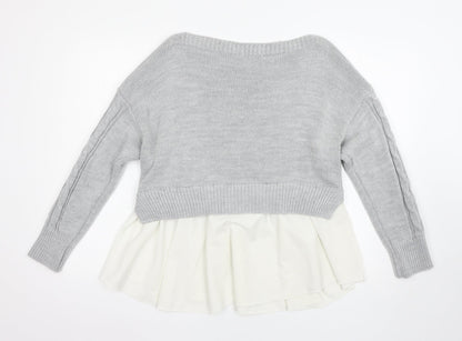 Cameo Rose Womens Grey Pullover Jumper Size M
